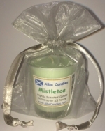  Misteletoe Alba candle in a red gift bag 